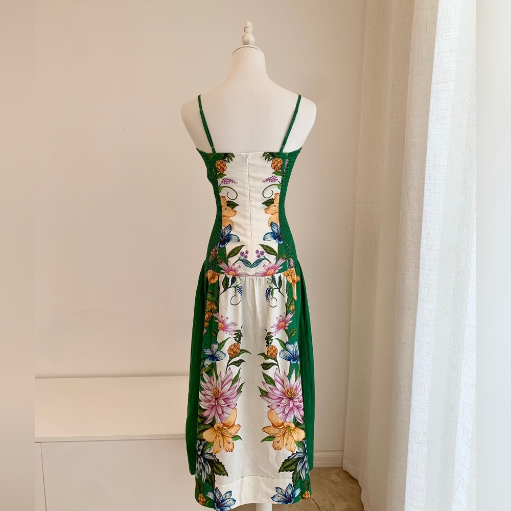 Farm Rio off-white sweet bloom dreamscape midi dress - Picture 10 of 13